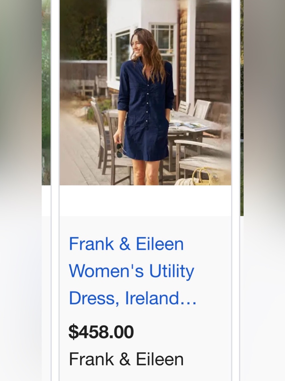 Frank & Eileen Navy Button-Front Utility Dress